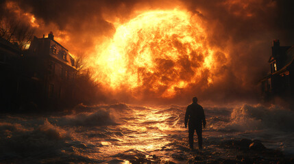 Fototapeta premium Confronting the Whirling Abyss of Nature’s Fury Unleashed