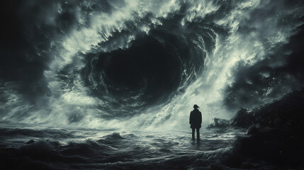 Obraz premium Confronting the Whirling Abyss of Nature’s Fury Unleashed