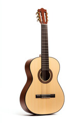 Naklejka premium Classical guitar on white isolated background