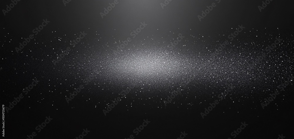 Poster a stunning black background with scattered soft white particles, creating a dreamy and abstract effe