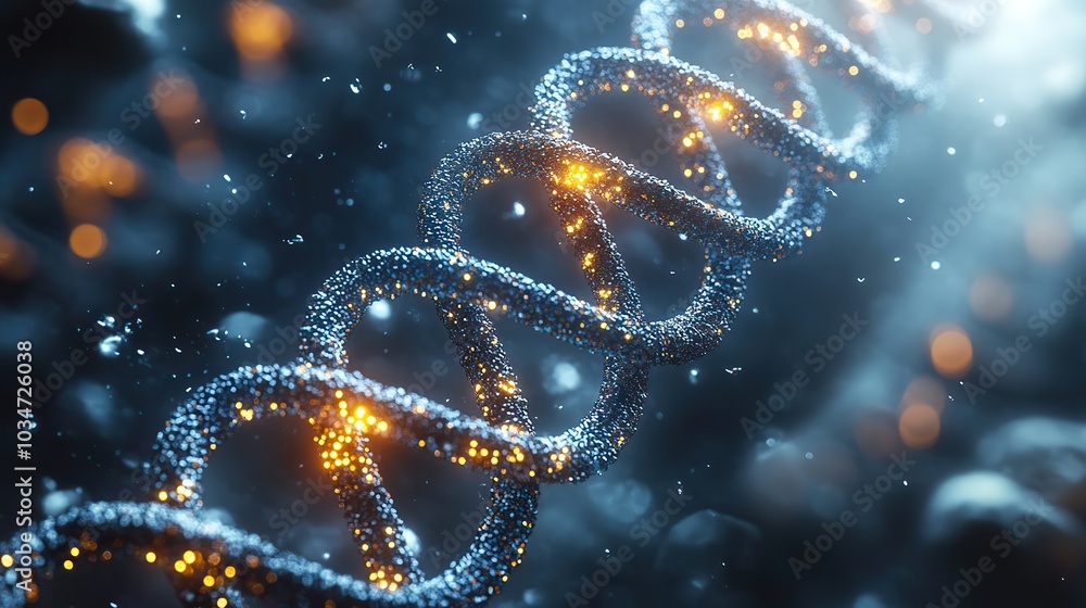 Poster dn helix representing genetics science and innovation empty space for text ideal for educational or 
