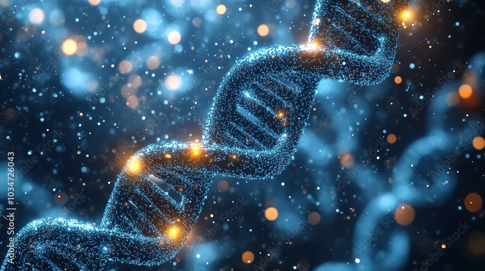 Poster dn helix representing genetics science and innovation empty space for text ideal for educational or 