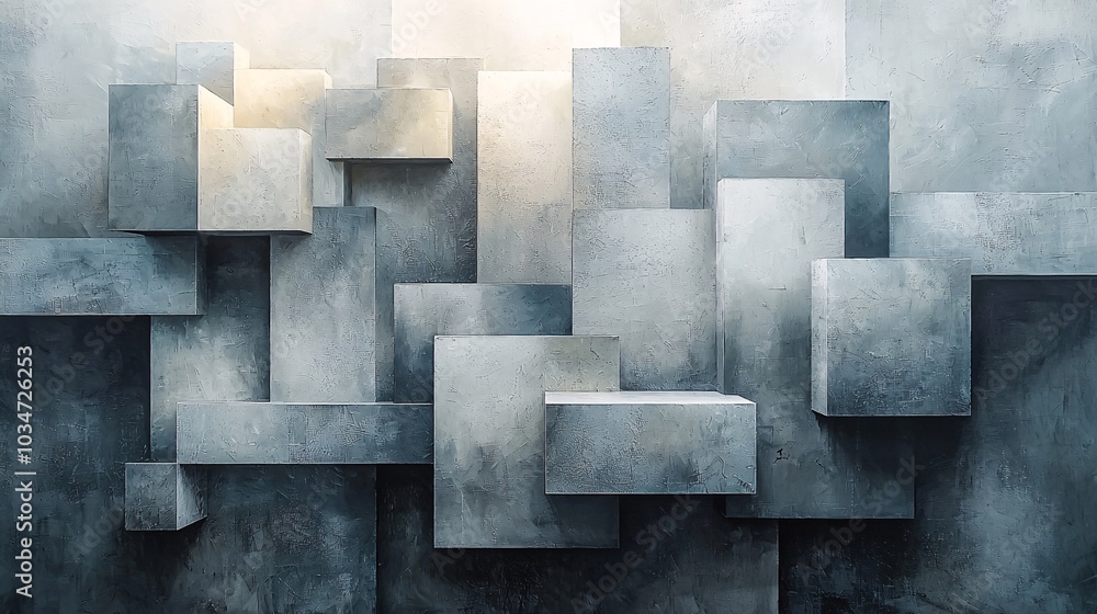 Poster abstract concrete cube pattern geometric shapes background