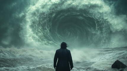 Obraz premium Confronting the Whirling Abyss of Nature’s Fury Unleashed