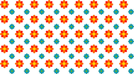 Seamless colorful flower pattern, no background