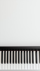 Piano keys on a white isolated background