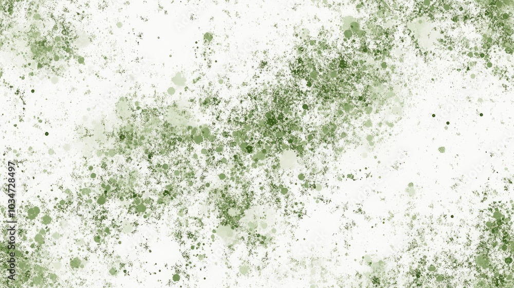 Aufkleber seamless abstract green grunge texture on white background featuring staggered small floral fractal 