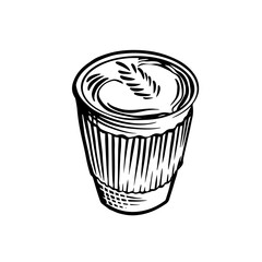 Coffee Brewing Sketch Elements , Hand-drawn Coffee shop Cafe Tools and Beans in Engraved Illustration