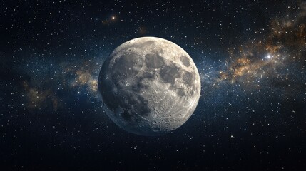 Naklejka premium 3D cartoon rendering of a background featuring the Moon which is an astronomical body orbiting Earth and its only permanent natural satellite