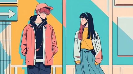 デートするおしゃれなカップル