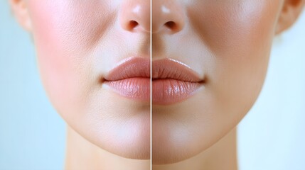 Write a testimonial from a patient who underwent a wrinkle reduction procedure around the mouth, with before-and-after photos showing smooth skin