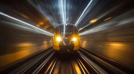 HighSpeed Train Tunnel Blur Motion Speed