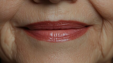 Obraz premium Detailed close-up of the mouth region, showing significant reduction of deep lines and wrinkles after laser treatment, comparing the before and after effects