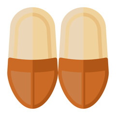 Slippers icon in Color Fill. Flat style. Isolated on white background