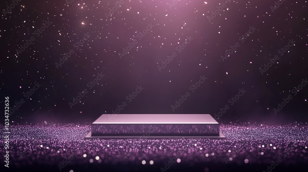 Poster sleek 3d podium in a large empty space