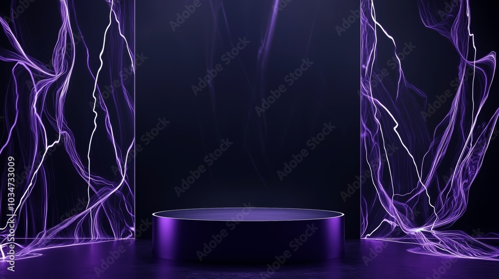 Aufkleber modern 3d podium with ample empty space for presentation