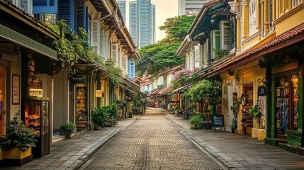 Fototapeta premium Singapore Haji Lane, filled with vibrant street art and eclectic boutiques.