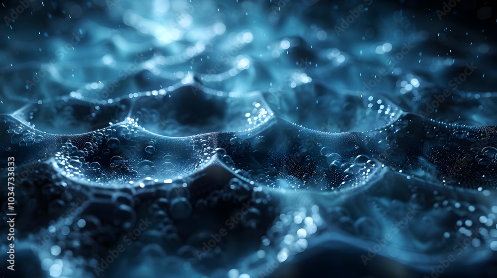Poster abstract background with water droplets and bokeh