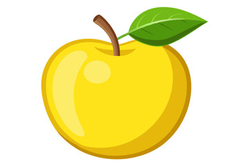  Cute ripe apple vector art illustration