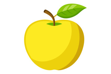  Cute ripe apple vector art illustration