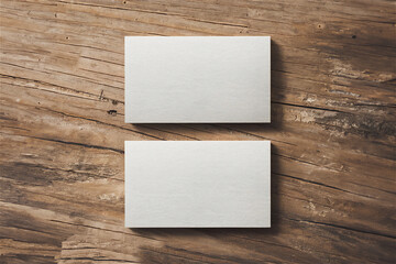 나무 텍스쳐 테이블 위 명함 목업 템플릿