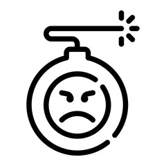 bomb line icon