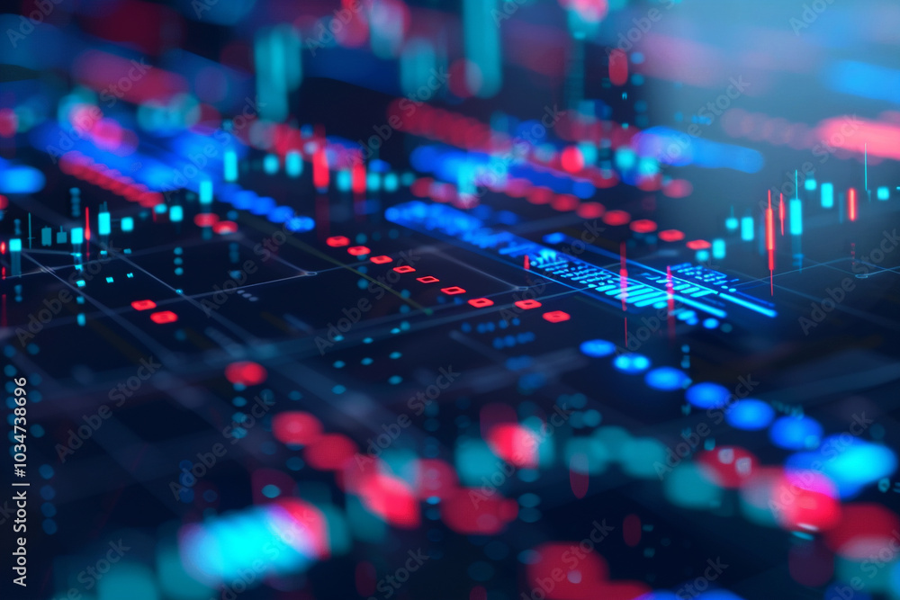 Poster abstract digital data visualization