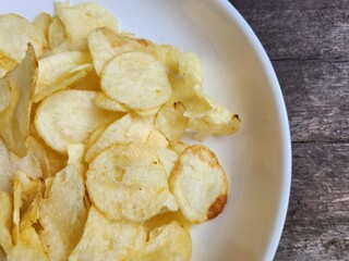 Potato chips on the plate