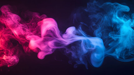 Neon Smoke Fusion, vibrant pink and blue wisps emerge from the corner against a deep black backdrop, creating a striking visual contrast.