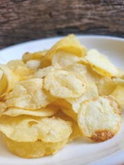 Potato chips on the plate