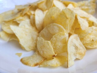 Potato chips on the plate