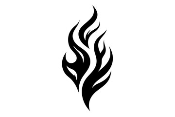 Fire tattoo tribal design sketch | isolated vector silhouette illustration on white background