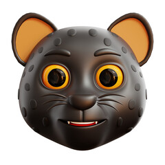 Black Leopard 3D Illustration