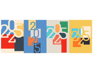 Happy new year 2025 design with colorful theme. Premium vector background, for posters, calendars, greetings and New Year 2025 