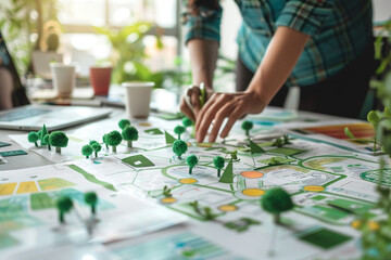 Fototapeta premium Urban Planning and Green Design: A Vision for Sustainable Living
