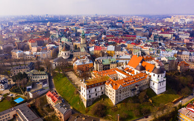 Fototapeta premium Panoramic view from the drone on the city Lublin. Poland