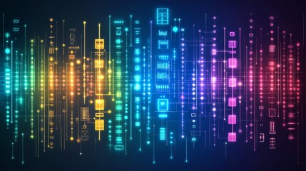 Abstract Digital Network Connection Technology Background