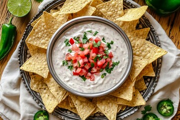 Creamy Dip with Tortilla Chips: A Delicious Snack