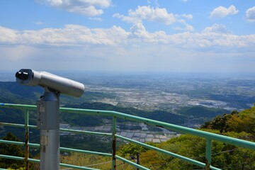 筑波山・コマ展望台から眺める関東平野