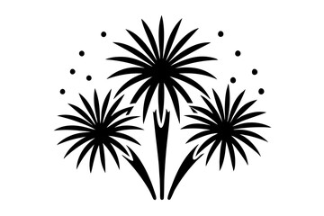 Celebration Fireworks Silhouette | isolated vector silhouette illustration on white background