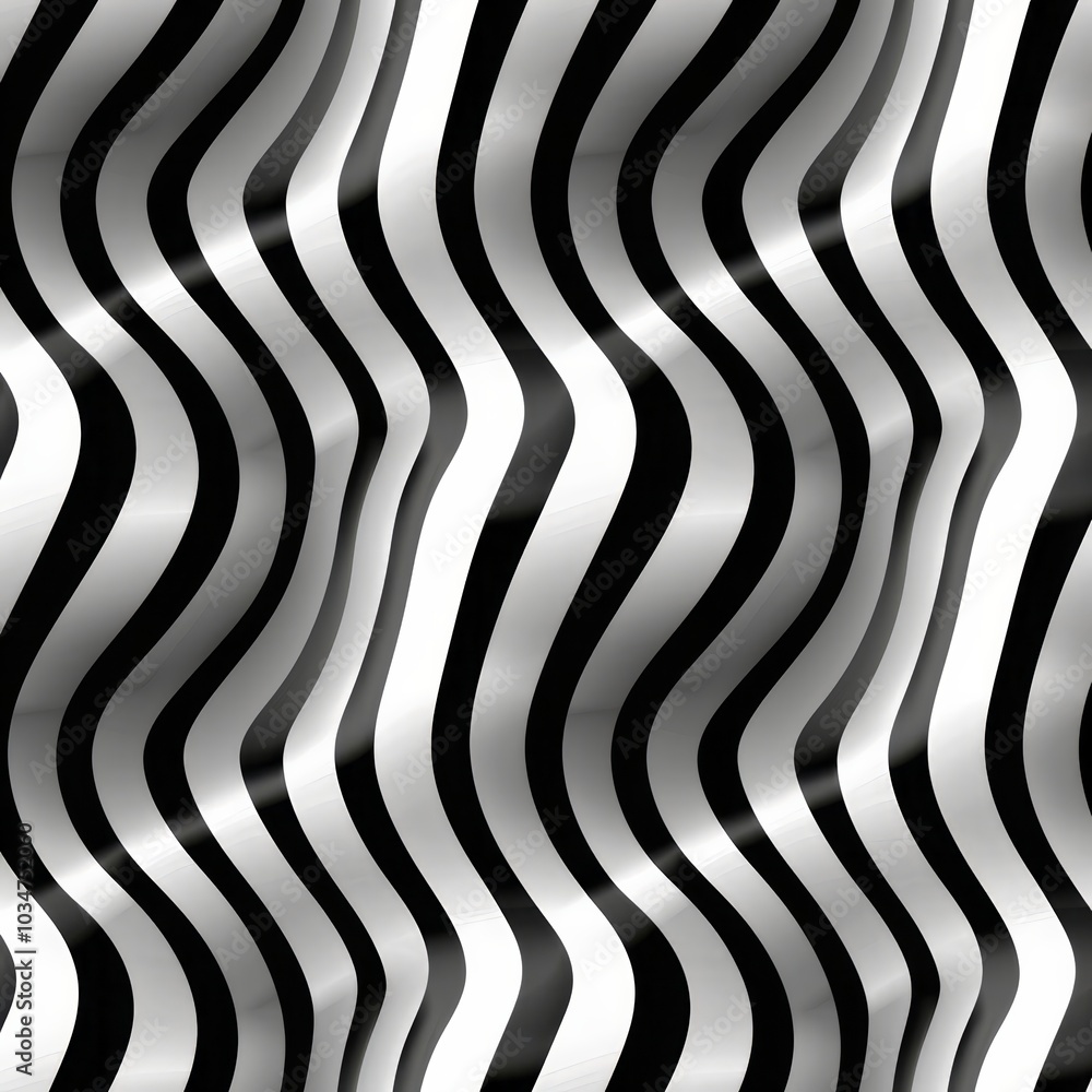 Poster this design features flowing black and white stripes that create a sense of movement and texture. th