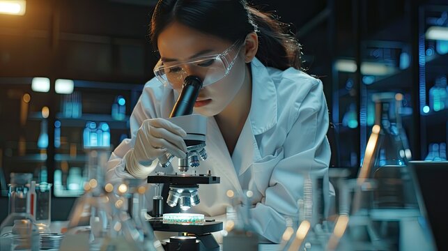 A Woman Scientist Working in a Laboratory