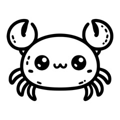 crab cute cartoon wild animal doodle hand drawn vector illustration template design