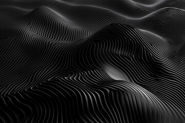 Naklejka premium Abstract 3D Rendering of Dark Waves Surface for Futuristic Design Posters and Banners