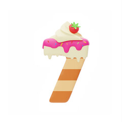 Dessert 3D Alphabet 7. 3D Icon