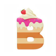 Dessert 3D Alphabet B. 3D Icon