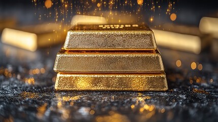 gold bars with rising graph line symbolizing increasing gold prices and positive market trends.stock image