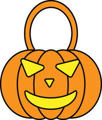 Simple and cute halloween icons of Jack-o’-lantern