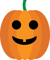 Color block cute halloween icons-smiling pumpkin