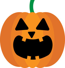 Color block cute halloween icons-Pumpkin with a Grinning Face